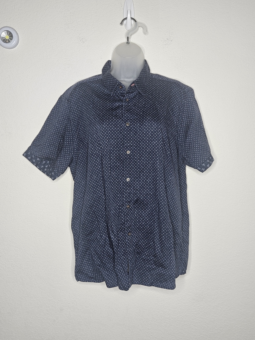 Ted Baker London Blue Paisley Print Short Sleeve Button Down Shirt Size 6 XXL